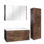 Qubist Dark Oak Wall Hung 1200 Vanity Cabinet Only 